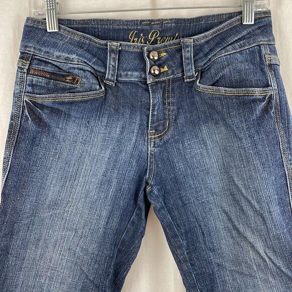 Iris Premium Cropped Y2K Button Cuff Jeans - Picture 2 of 8